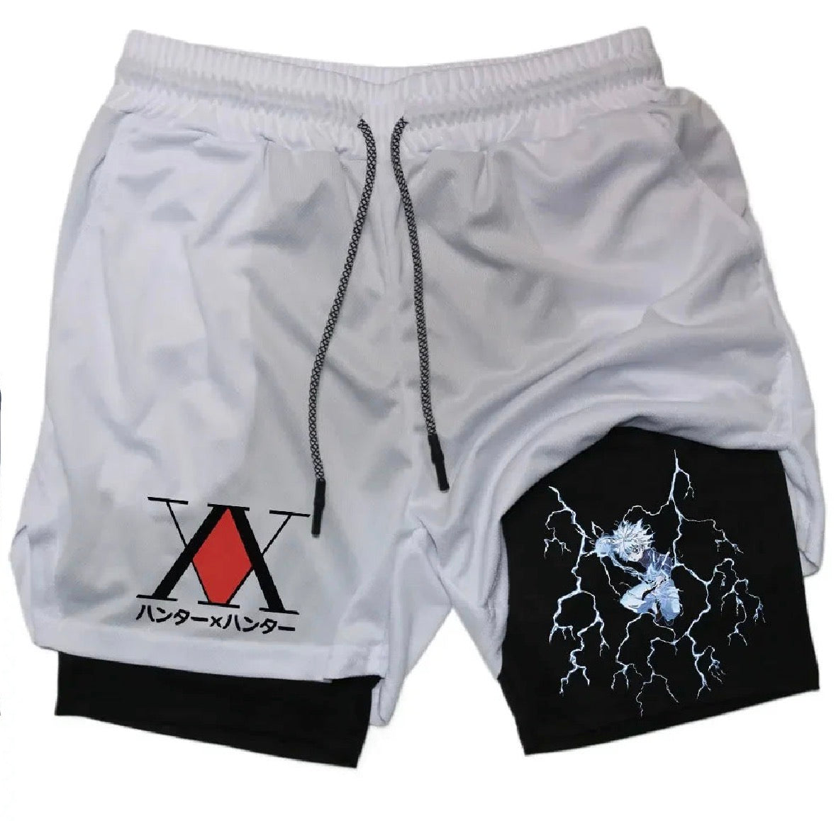 Killua Anime Hunter X Hunter Performance Shorts Quick Dry Athletics Running Workout GYM Shorts Breathable Summer Compression Shorts