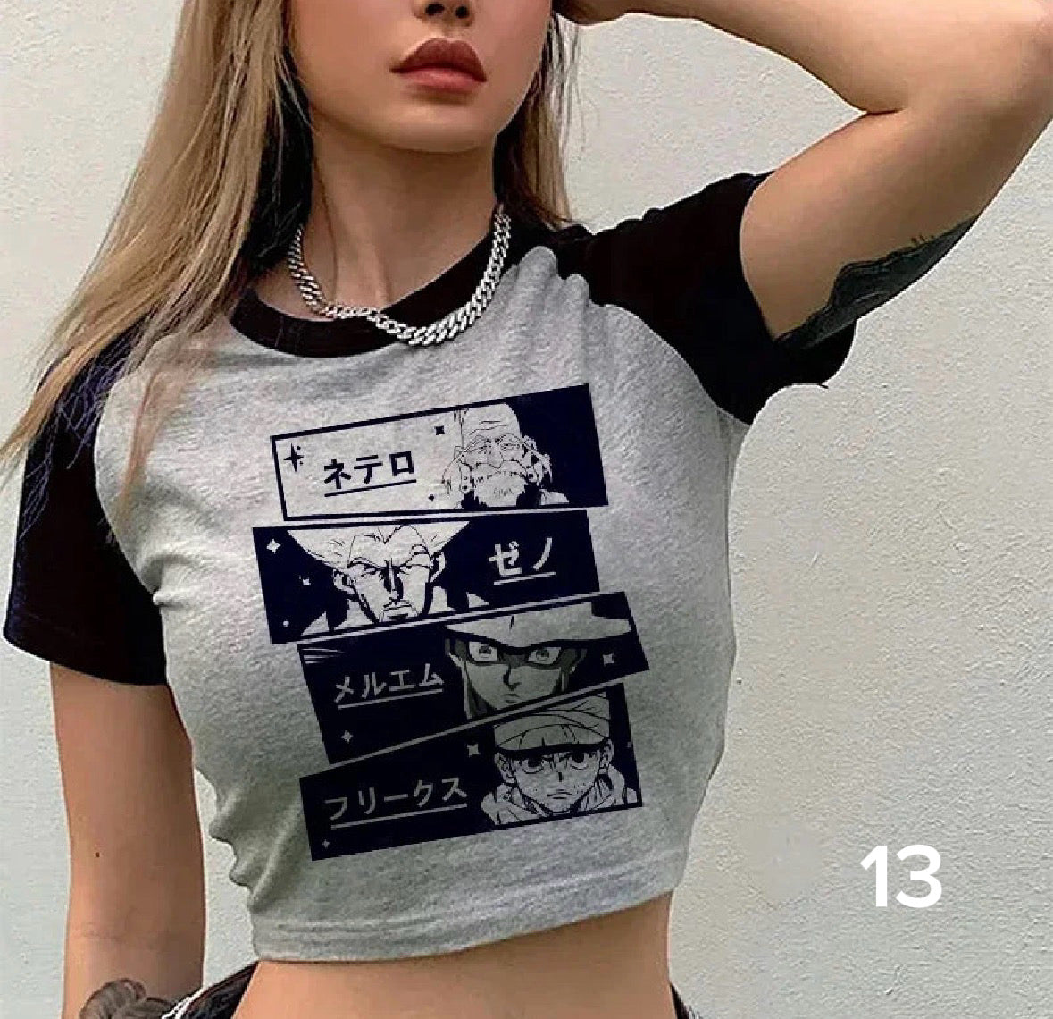90s Anime Crop Top T-shirt Hunter X Hunter Tees Cropped Harajuku Cartoon Killua Tshirt Funny Hisoka T Shirt Tops Y2k Manga