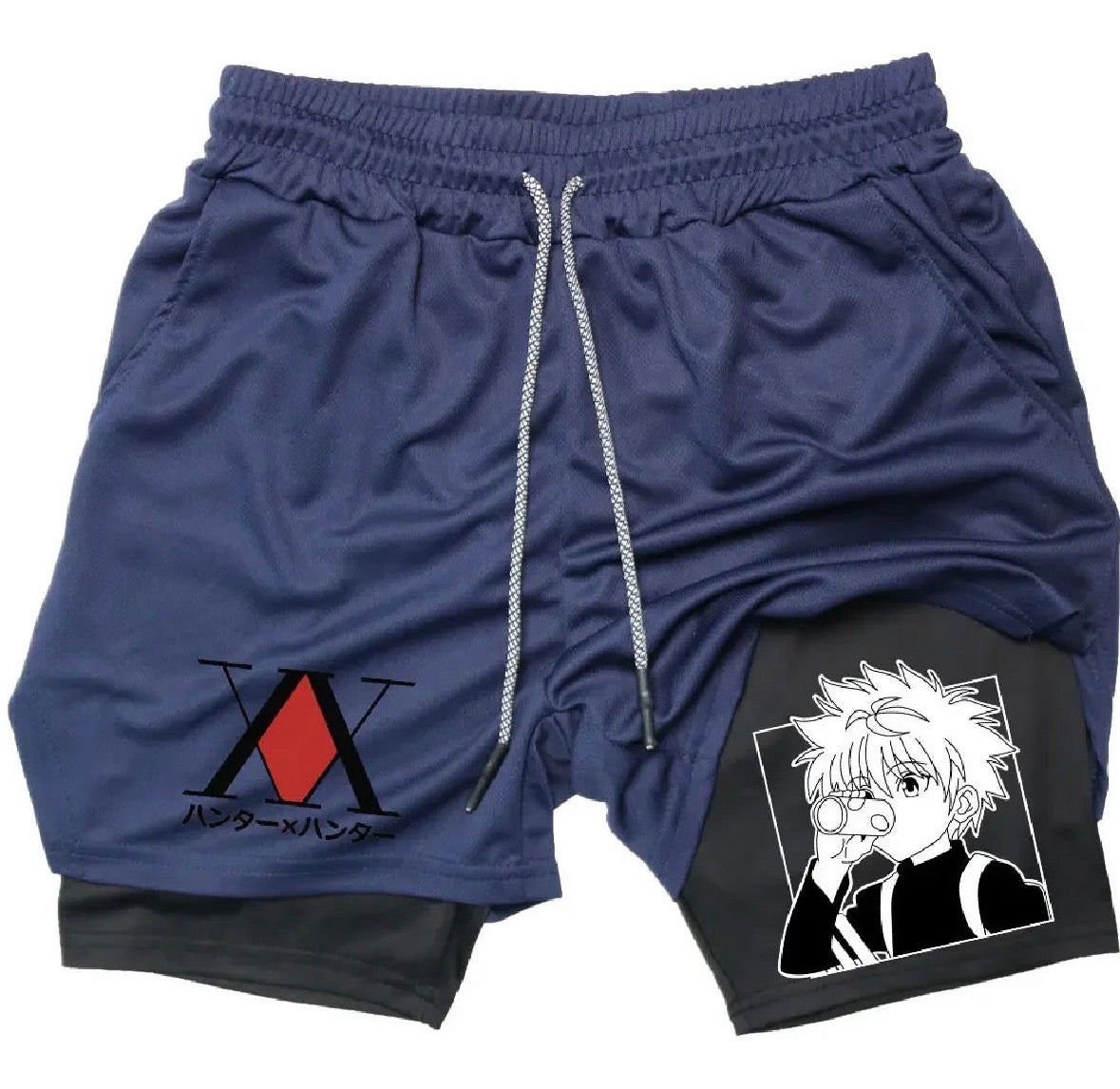 Killua Anime Hunter X Hunter Performance Shorts Quick Dry Athletics Running Workout GYM Shorts Breathable Summer Compression Shorts