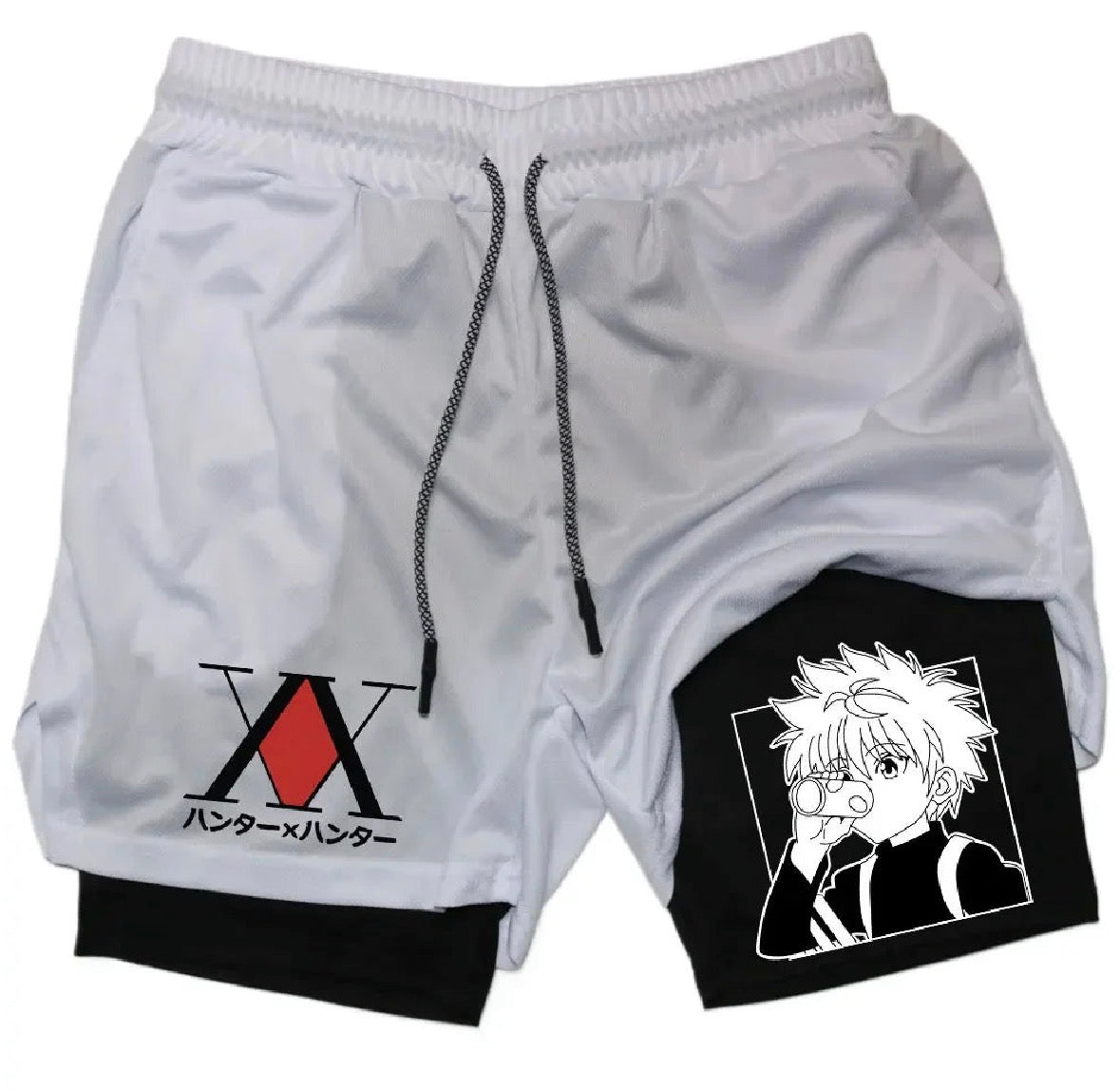 Killua Anime Hunter X Hunter Performance Shorts Quick Dry Athletics Running Workout GYM Shorts Breathable Summer Compression Shorts