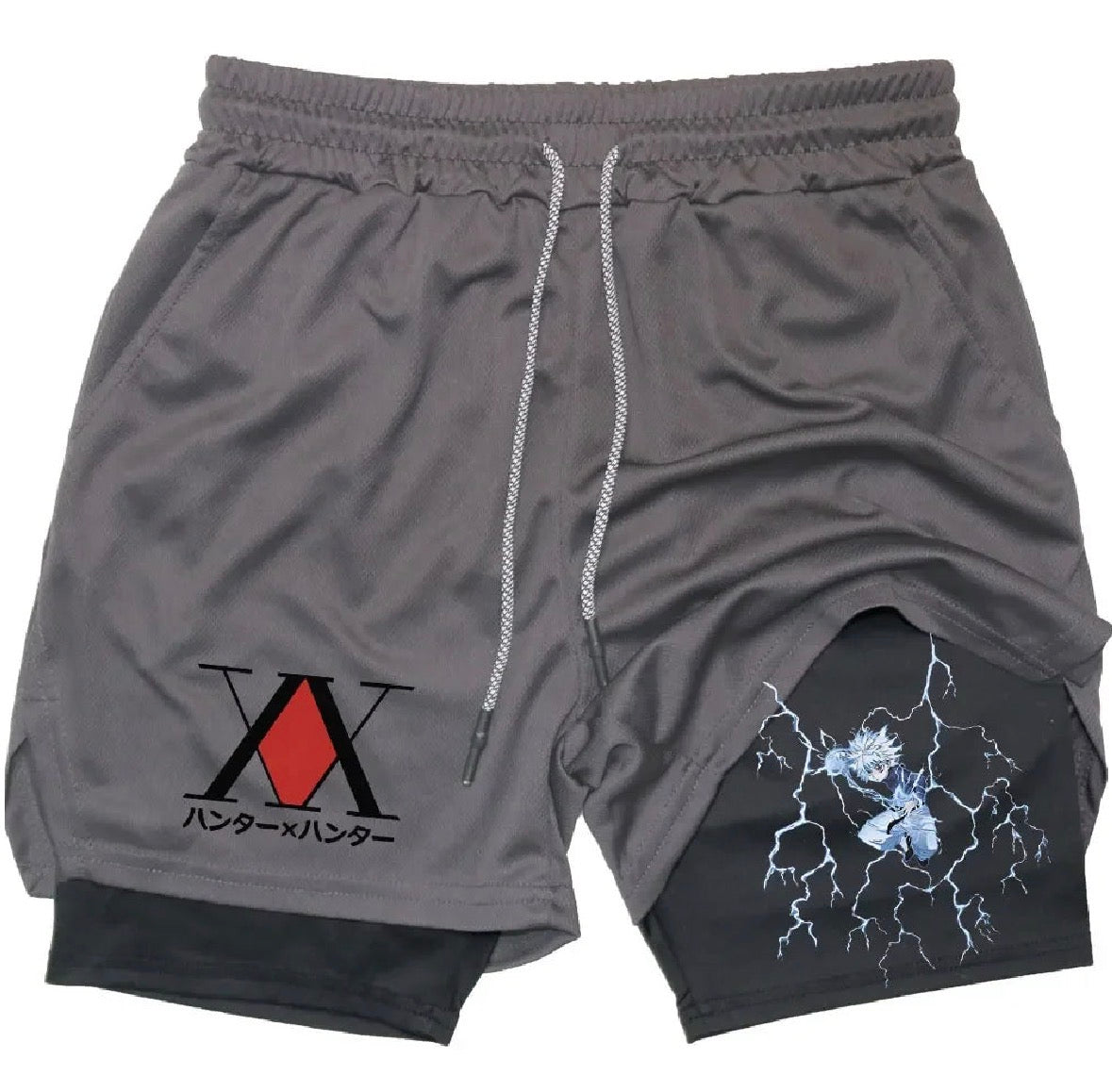 Killua Anime Hunter X Hunter Performance Shorts Quick Dry Athletics Running Workout GYM Shorts Breathable Summer Compression Shorts
