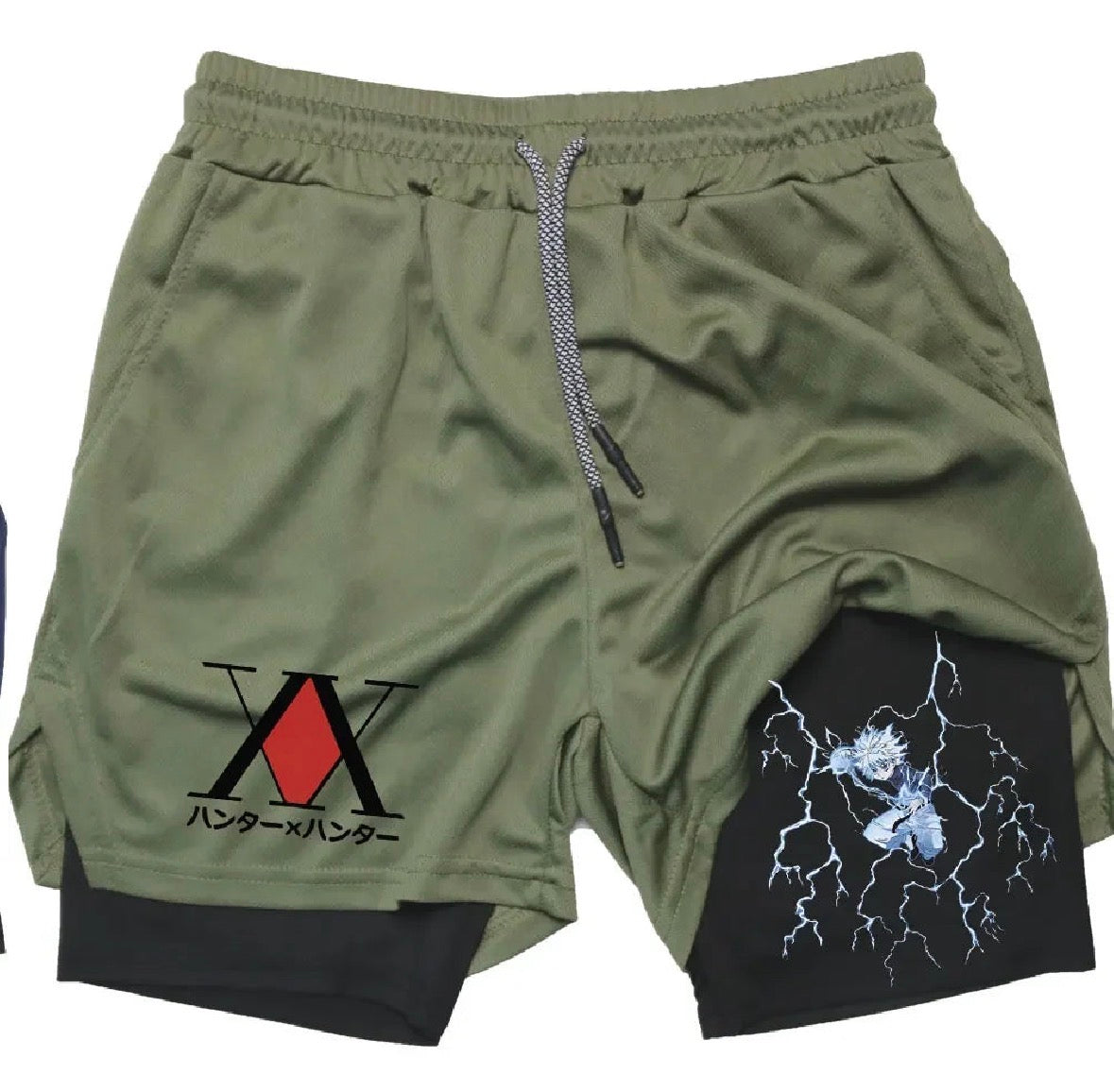 Killua Anime Hunter X Hunter Performance Shorts Quick Dry Athletics Running Workout GYM Shorts Breathable Summer Compression Shorts