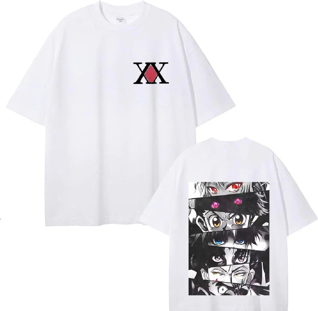 Anime Hunter X Hunter Eyes Graphic T-shirt Men Women High Quality Soft Cotton T Shirts Male Fashion Manga Oversized Streetwear