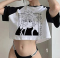 Crop Top T-shirt Hunter X Hunter Tees Cropped Harajuku Cartoon Killua Tshirt Funny Japanese Anime Hisoka T Shirt Tops Y2k Manga