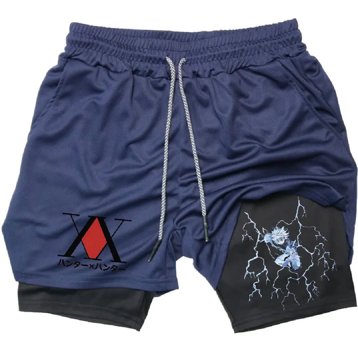 Killua Anime Hunter X Hunter Performance Shorts Quick Dry Athletics Running Workout GYM Shorts Breathable Summer Compression Shorts