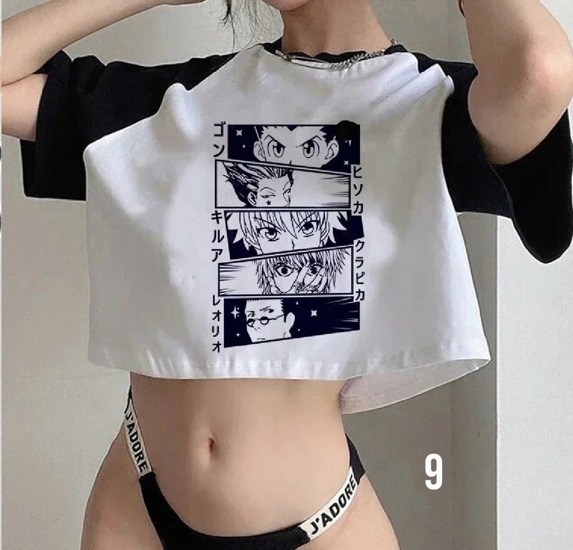 Crop Top T-shirt Hunter X Hunter Tees Cropped Harajuku Cartoon Killua Tshirt Funny Japanese Anime Hisoka T Shirt Tops Y2k Manga