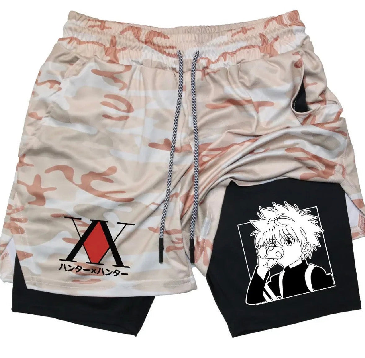 Killua Anime Hunter X Hunter Performance Shorts Quick Dry Athletics Running Workout GYM Shorts Breathable Summer Compression Shorts